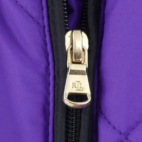 Lauren Ralph Lauren Purple Quilted Puffer Vest Full Zip Sleeveless Womens Small - Picture 3 of 10